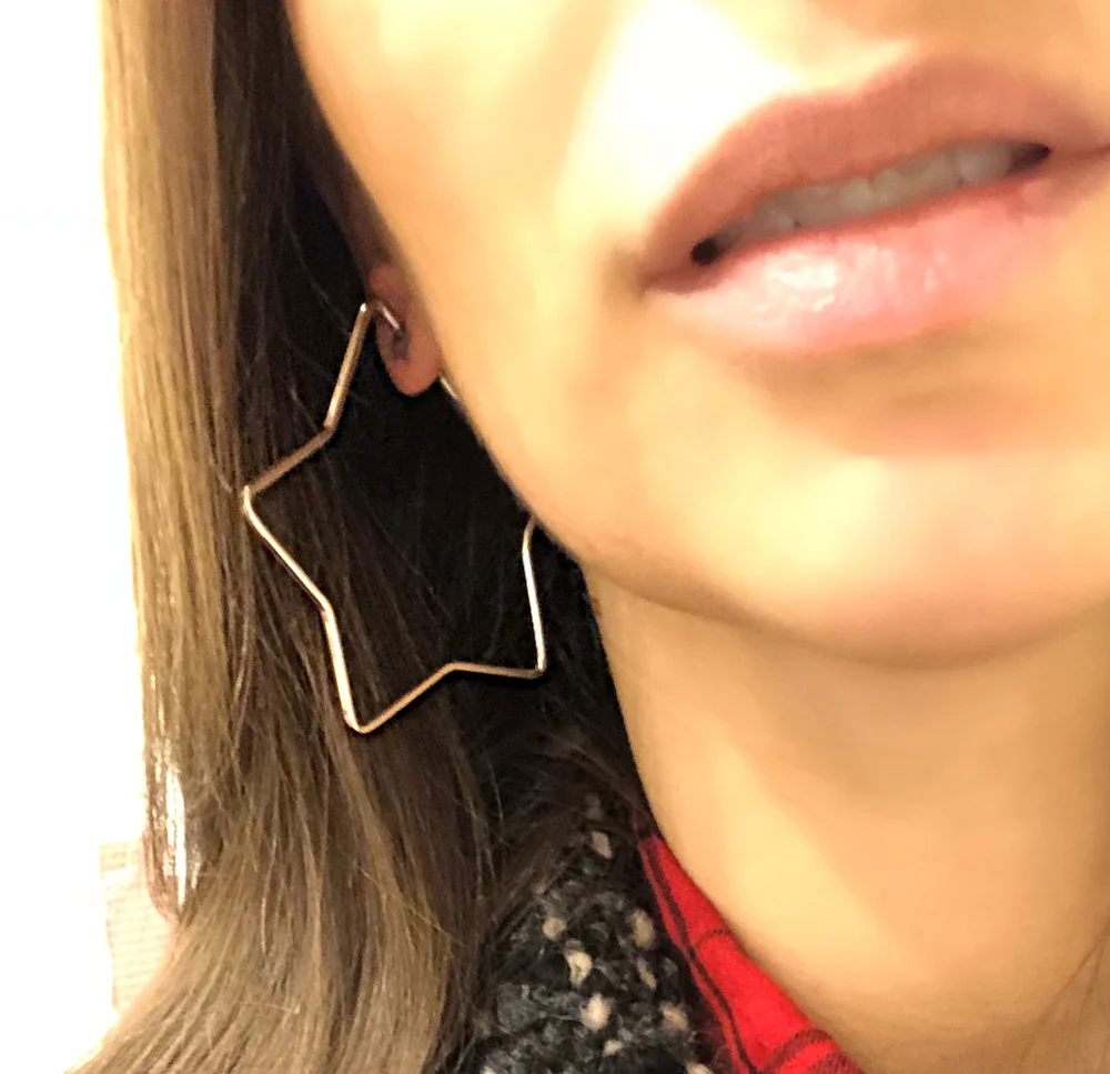 925 maxi stars earrings